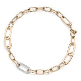 Weißgold, Halsschmuck, IsabelleFa Collier "Romance" Pavé 41215-45BMO-ROS