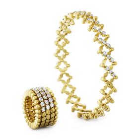 Gelbgold, Ringe, Serafino Consoli Serafino Multi-Size Ring und Armreif, Ref: S.RB 5HM4 YG WD