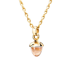 Gelbgold, Halsschmuck, Tamara Comolli MIKADO Flamenco Anhänger mit Rutilquarz P-MB-RutQuR-yg