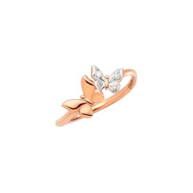 Roségold, Ringe, DoDo Ring Schmetterling "Precious" DAC2001-BFLYS-DB09R