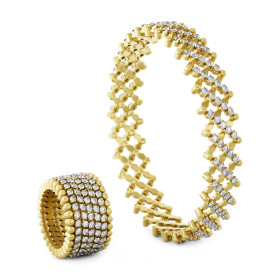 Gelbgold, Ringe, Serafino Consoli Serafino Multi-Size Ring und Armreif, Ref: S.RB 7M2 YG WD