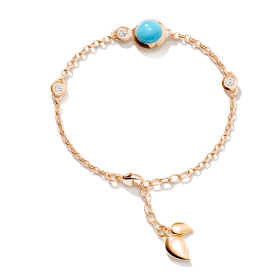         Roségold, Armschmuck, Tamara Comolli BOUTON Mini Chain Armband 'Türkis' Small/Medium B-BOU-c-Tur-sm-rg