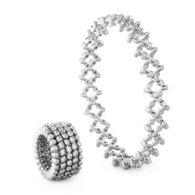 Weißgold, Ringe, Serafino Consoli Serafino Multi-Size Ring und Armreif, Ref: S.RB 5MI4 WG WD
