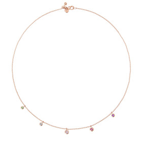         Roségold, Halsschmuck, DoDo Halskette Bollicine DCC3002-BOLLI-MIX9R