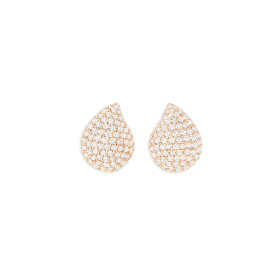 Roségold, Ohrringe, Tamara Comolli SIGNATURE Large Ohrstecker mit Diamant Pavé, Ref: E-Sig-l-p-rg