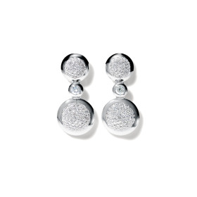         Weißgold, Ohrringe, Tamara Comolli BOUTON Ohrhänger 2 Cabochons mit Diamant-Pavé E-BOU-2-p-Cl-wg