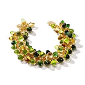 Gelbgold, Armschmuck, Tamara Comolli MIKADO Armband Flamenco Charm 'Rainforest' B-MFL-RF-p-yg