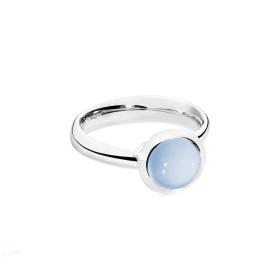 Weißgold, Ringe, Tamara Comolli BOUTON large Ring Chalcedony blue R-BOU-s-ChBl-wg