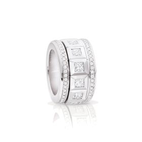 Weißgold, Ringe, Tamara Comolli CURRICULUM VITAE 77 Ring  R-CV77-14-PrL-p-wg