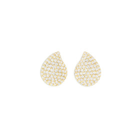 Gelbgold, Ohrringe, Tamara Comolli SIGNATURE Large Ohrstecker mit Diamant Pavé, Ref: E-Sig-l-p-yg