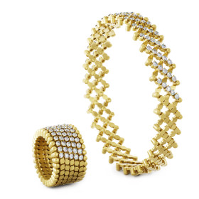 Gelbgold, Ringe, Serafino Consoli Serafino Multi-Size Ring und Armreif, Ref: S.RB 7HM2 YG WD