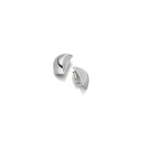 Weißgold, Ohrringe, IsabelleFa Ohrclips "Tonneau 30" Pavé 00948-GCLBR-WG