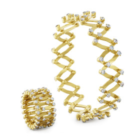 Gelbgold, Ringe, Serafino Consoli Serafino Multi-Size Ring und Armreif, Ref: S.RB 1492 F4 YG WD