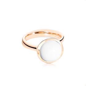 Roségold, Ringe, Tamara Comolli BOUTON Ring large Cacholong R-BOU-l-Cach-rg