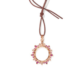 Roségold, Halsschmuck, Tamara Comolli SIGNATURE Anhänger Sun 'Blush' Large, Ref: P-SIG-Sun-l-Blu-rg