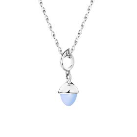 Weißgold, Halsschmuck, Tamara Comolli MIKADO Flamenco Anhänger Blauer Chalcedon P-MFL-ChBl-wg