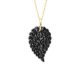 Gelbgold, Halsschmuck, Tamara Comolli INDIA Anhänger large Onyx schwarz P-IND-l-Bla-yg