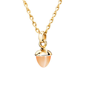 Gelbgold, Halsschmuck, Tamara Comolli MIKADO Flamenco Anhänger mit orange Mondstein P-MB-MoOr-yg