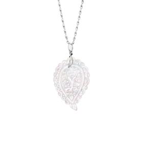 Weißgold, Halsschmuck, Tamara Comolli INDIA Leaf Anhänger Medium P-IND-m-MPw-wg