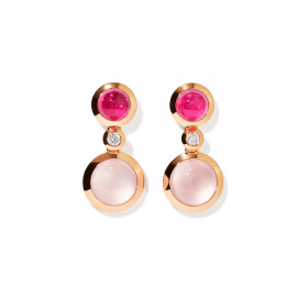         Roségold, Ohrringe, Tamara Comolli BOUTON Ohrringe 2 Cabochons 'Blush' E-BOU-2-Blu-Cl-rg