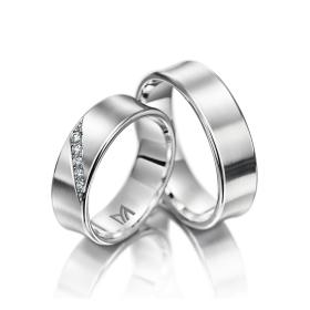 Weißgold, Ringe, Meister Trauringe Classics 112.8826.01/112.8826.00-W