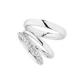 Weißgold, Ringe, Christian Bauer Trauring-Set 0246950-0280227-0280226