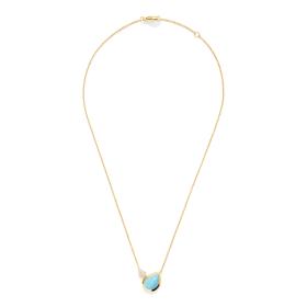 Gelbgold, Halsschmuck, Tamara Comolli SIGNATURE Halskette 2 Drops  N-Sig-2Dr-Tur-p-yg