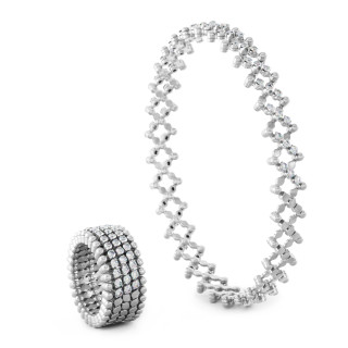 Weißgold, Ringe, Serafino Consoli Serafino Multi-Size Ring und Armreif, Ref: S.RB 5HM2 WG WD
