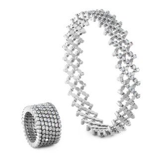 Weißgold, Ringe, Serafino Consoli Serafino Multi-Size Ring und Armreif, Ref: S.RB 7H2 WG WD