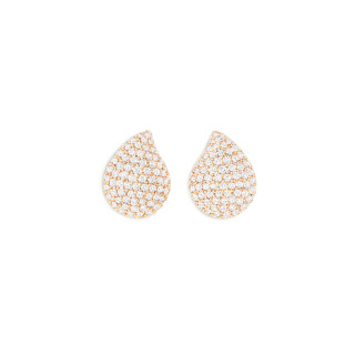 Roségold, Ohrringe, Tamara Comolli SIGNATURE Large Ohrstecker mit Diamant Pavé, Ref: E-Sig-l-p-rg
