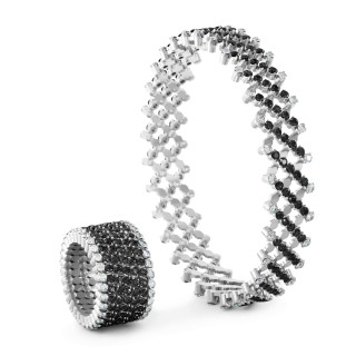 Weißgold, Ringe, Serafino Consoli Serafino Multi-Size Ring und Armreif, Ref: S.RB 7F2 WG WD BD