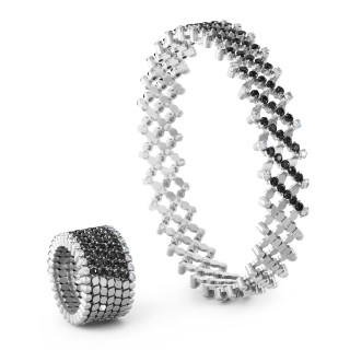 Weißgold, Ringe, Serafino Consoli Serafino Multi-Size Ring und Armreif, Ref: S.RB 7H2 WG WD BD