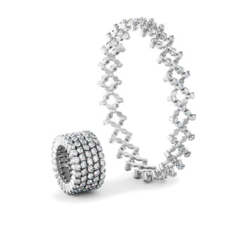 Weißgold, Ringe, Serafino Consoli Serafino Multi-Size Ring und Armreif, Ref: S.RB 5F4 WG WD