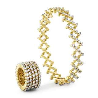Gelbgold, Ringe, Serafino Consoli Serafino Multi-Size Ring und Armreif, Ref: S.RB 5F4 YG WD