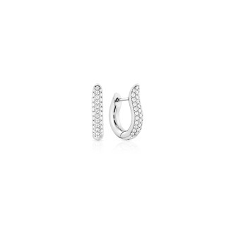 Weißgold, Ohrringe, Tamara Comolli SIGNATURE Hoop Ohrringe Small, Ref: E-Ho-s-p-wg