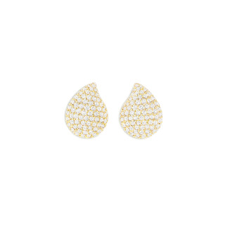 Gelbgold, Ohrringe, Tamara Comolli SIGNATURE Large Ohrstecker mit Diamant Pavé, Ref: E-Sig-l-p-yg