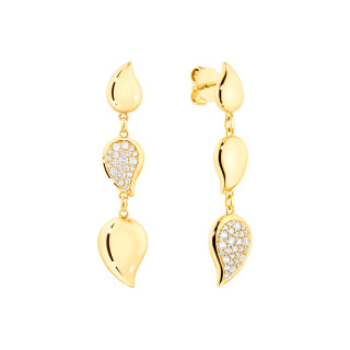 Gelbgold, Ohrringe, Tamara Comolli SIGNATURE Wave 3 Tropfenelemente Ohrhänger, Ref: E-Sig-Wave-3-p-yg
