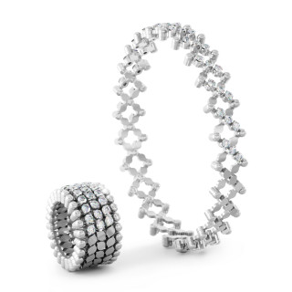 Weißgold, Ringe, Serafino Consoli Serafino Multi-Size Ring und Armreif, Ref: S.RB 5HM4 WG WD