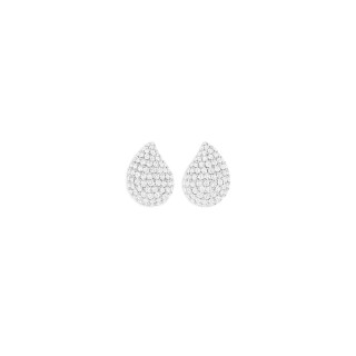 Weißgold, Ohrringe, Tamara Comolli SIGNATURE Small Ohrstecker mit Diamant Pavé, Ref: E-Sig-s-p-wg