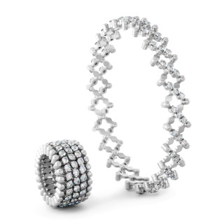 Weißgold, Ringe, Serafino Consoli Serafino Multi-Size Ring und Armreif, Ref: S.RB 5M4 WG WD