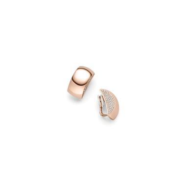 Ohrringe, Rotgold, IsabelleFa Ohrclips "Tonneau 25" Pavé