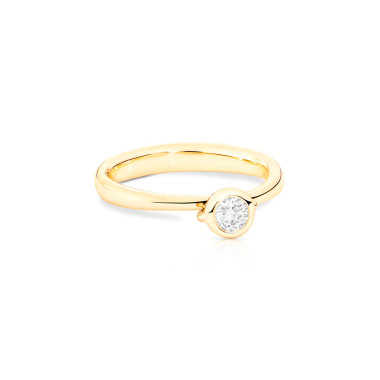         Gelbgold, Ringe, Tamara Comolli BOUTON Solitaire Ring mit Diamant