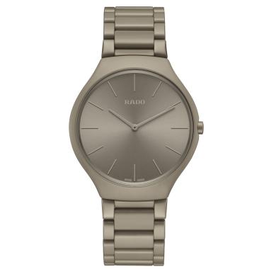 Unisex, Quarzwerk, Rado True Thinline Les Couleurs™ Le Corbusier Grey Brown Natural Umber 32141