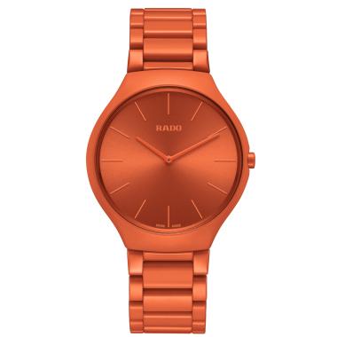 Unisex, Quarzwerk, Rado True Thinline Les Couleurs™ Le Corbusier Powerful Orange 44320S