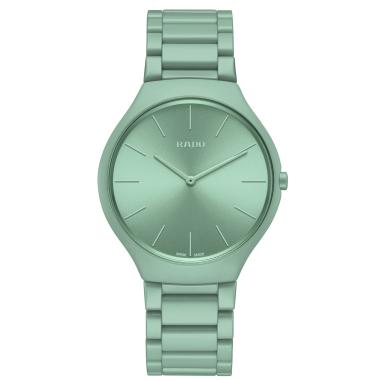 Unisex, Quarzwerk, Rado True Thinline Les Couleurs™ Le CorbusierSlightly Greyed English Green 32041