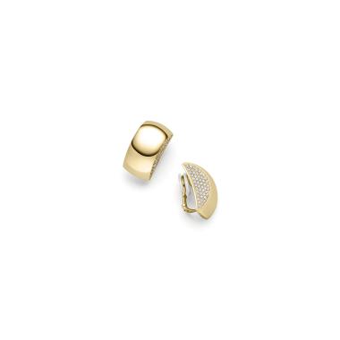 Ohrringe, Gelbgold, IsabelleFa Ohrclips "Tonneau 25" Pavé