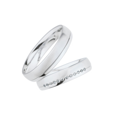 Ringe, Weißgold, Christian Bauer Trauring-Set