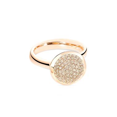 Ringe, Roségold, Tamara Comolli BOUTON Ring large mit Diamant Pavé 