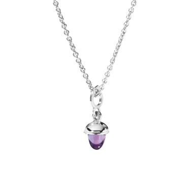Halsschmuck, Weißgold, Tamara Comolli MiniMIKADO Anhänger mit Amethyst