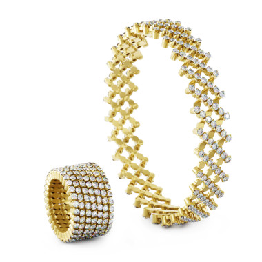         Gelbgold, Ringe, Serafino Consoli Serafino Multi-Size Ring und Armreif